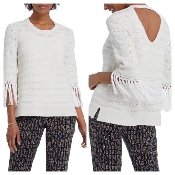 Nic+Zoe Fringe Cuff Top Size Medium - Picture 1 of 10